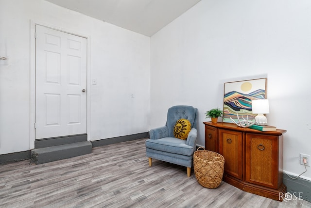 living area featuring light wood-type flooring