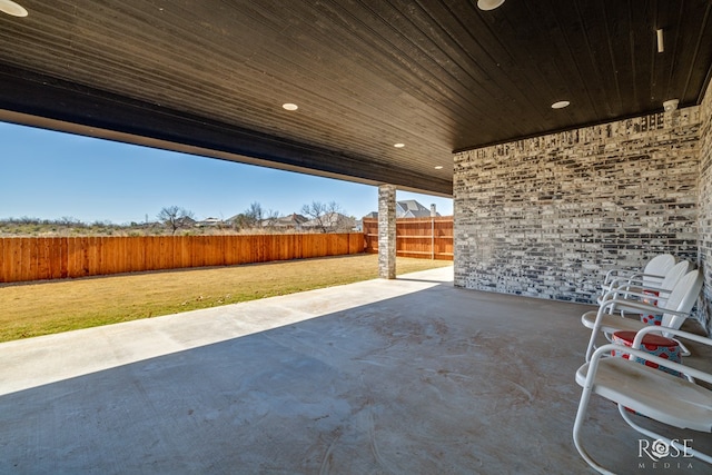 view of patio / terrace featuring a fenced backyard