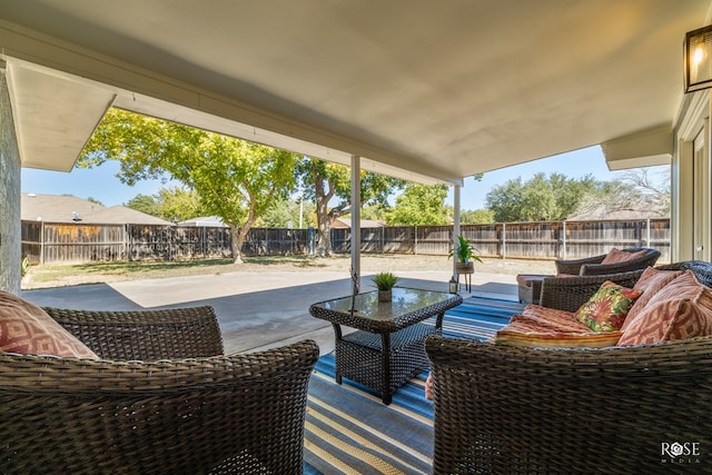 view of patio / terrace with an outdoor living space