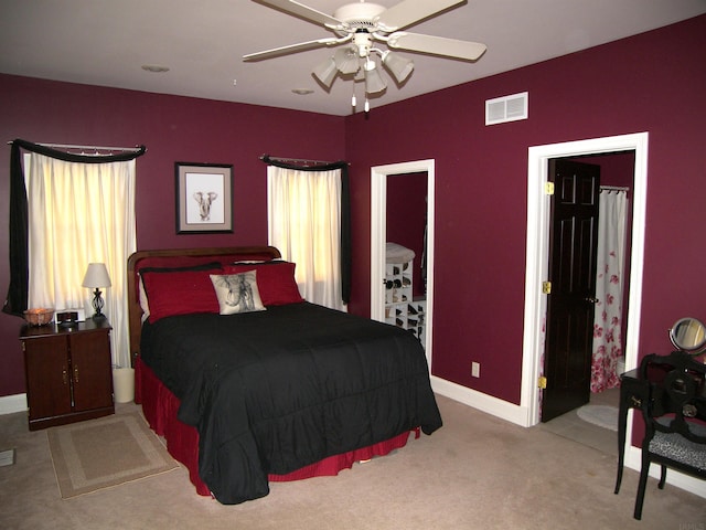 bedroom featuring ceiling fan