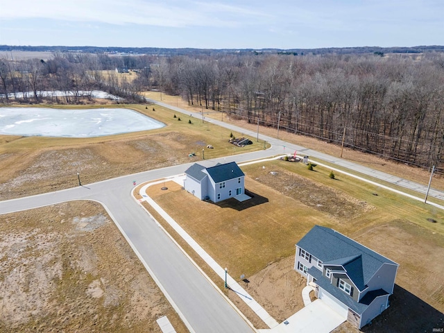 bird's eye view with a rural view