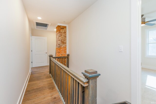 hall featuring light hardwood / wood-style flooring