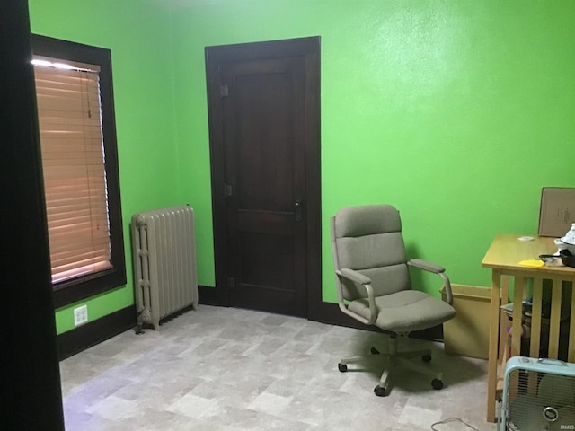 unfurnished office with radiator