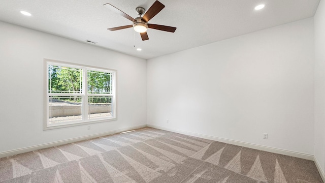 002 Ln 520 Lake James Unit 2, Fremont, IN 46737 - spare room featuring visible vents, baseboards, ceiling fan, recessed lighting, and light carpet