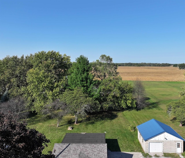 aerial view with a rural view