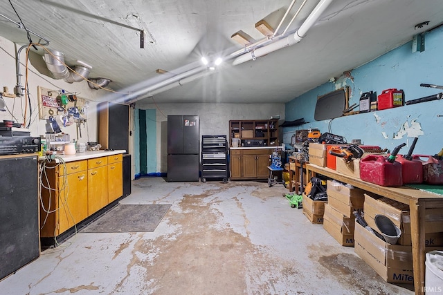 interior space featuring fridge