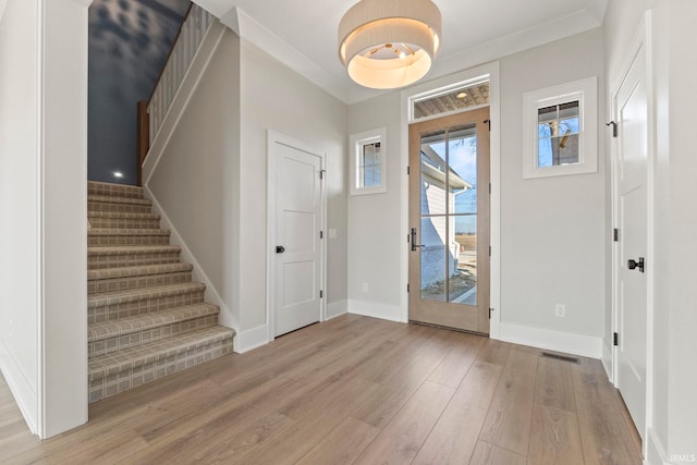 foyer featuring light hardwood / wood-style flooring