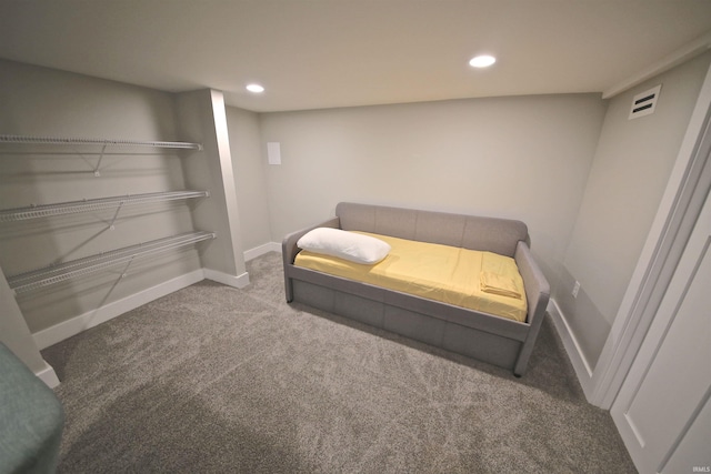 bedroom featuring carpet