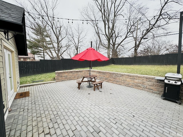 view of patio featuring grilling area