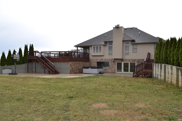 view of yard with a patio area and a deck