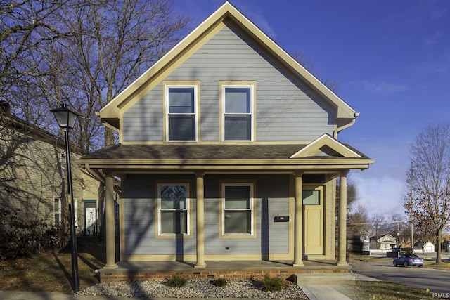 view of front of home with covered porch