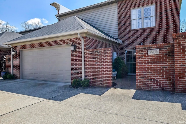 view of home's exterior with a garage