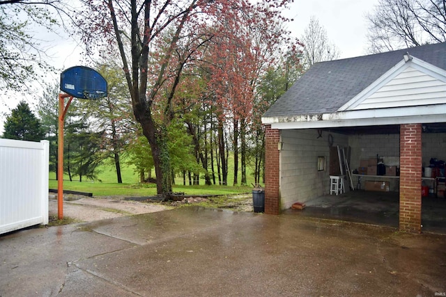 view of garage