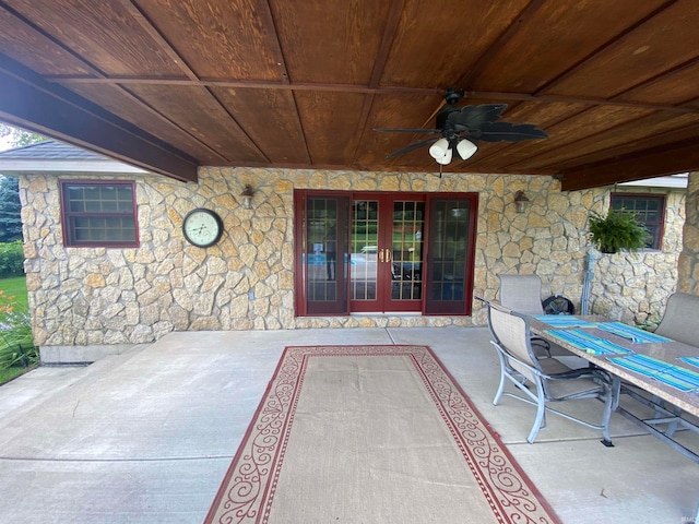 view of patio / terrace featuring ceiling fan