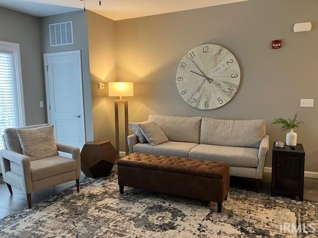 living room featuring hardwood / wood-style floors