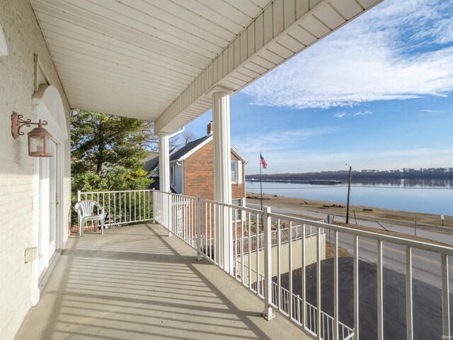 balcony with a water view