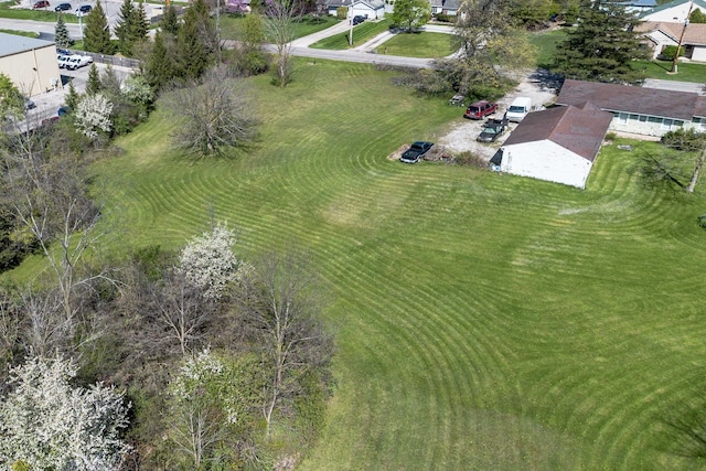 aerial view featuring a rural view