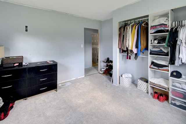 carpeted bedroom featuring a closet