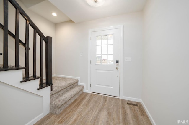 doorway featuring light wood-type flooring