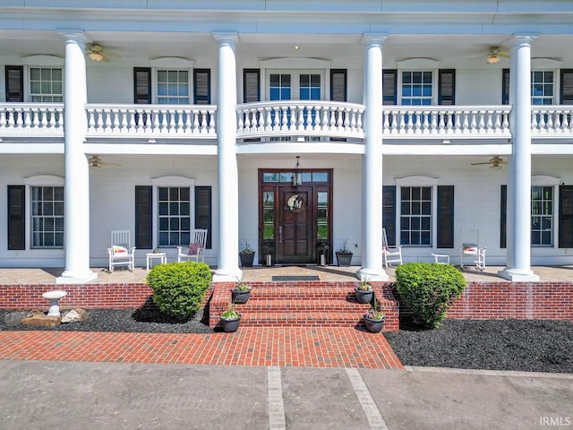 exterior space with a balcony