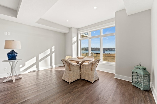 15 Ln 345 Crooked Lk, Angola, IN 46703 - dining area with a water view and hardwood / wood-style flooring