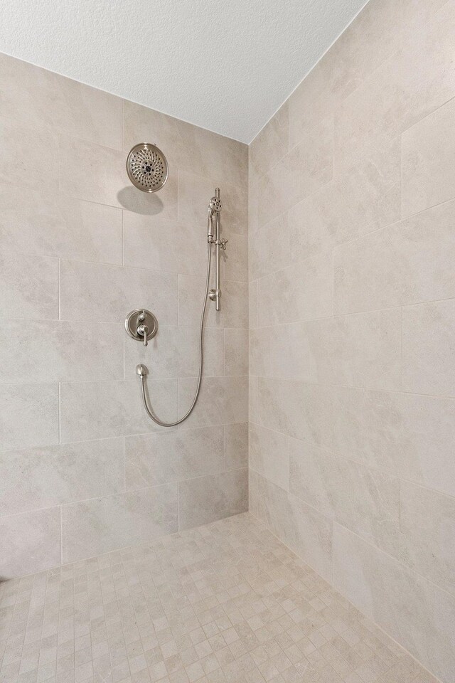 15 Ln 345 Crooked Lk, Angola, IN 46703 - bathroom featuring a textured ceiling and a tile shower