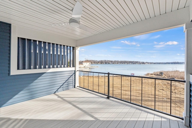 19 Ln 345 Crooked Lk, Angola, IN 46703 - deck with ceiling fan and a water view