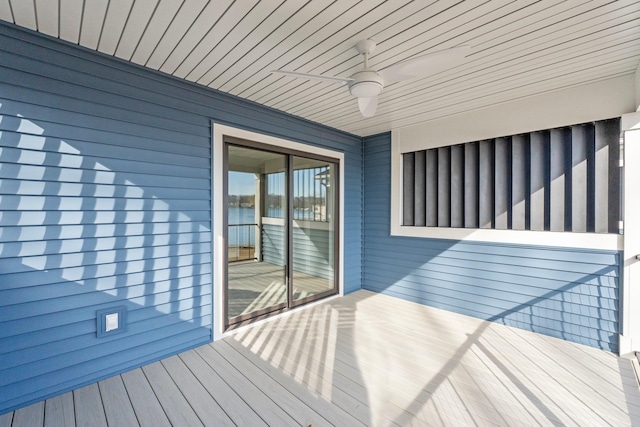 19 Ln 345 Crooked Lk, Angola, IN 46703 - wooden terrace featuring ceiling fan