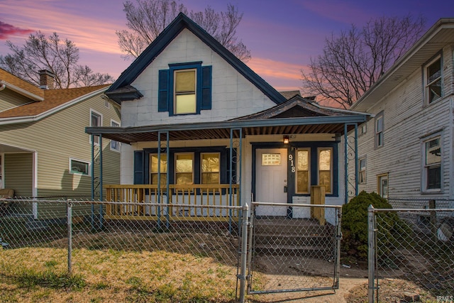 bungalow-style home with covered porch