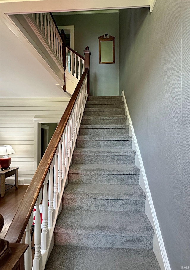 stairway with carpet