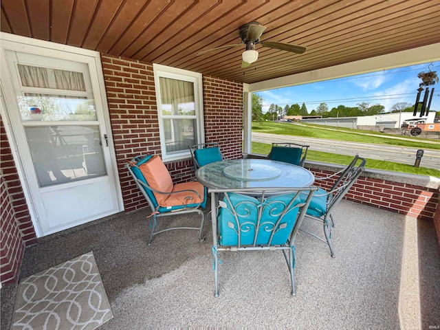 view of patio / terrace featuring ceiling fan