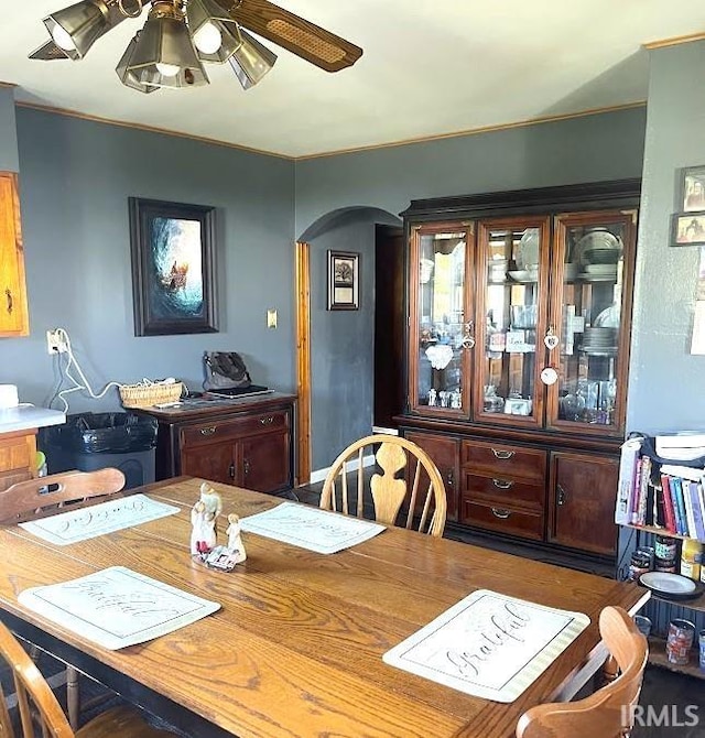 260 Lyons Ln, Heltonville, IN 47436 - dining area featuring ceiling fan