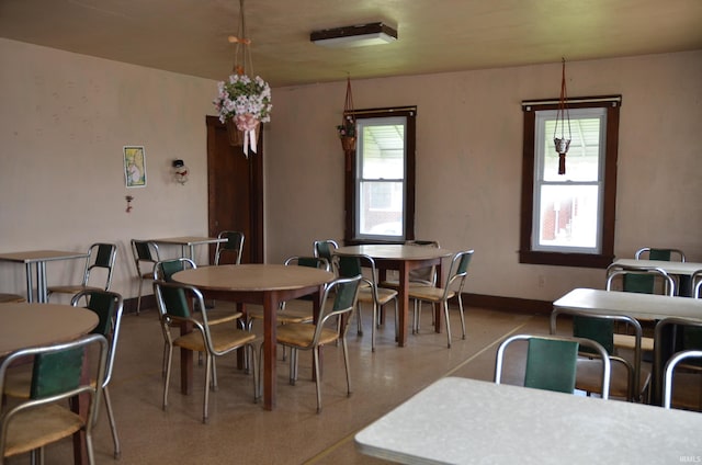 dining area featuring a wealth of natural light