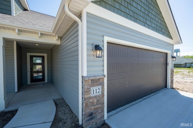 view of garage