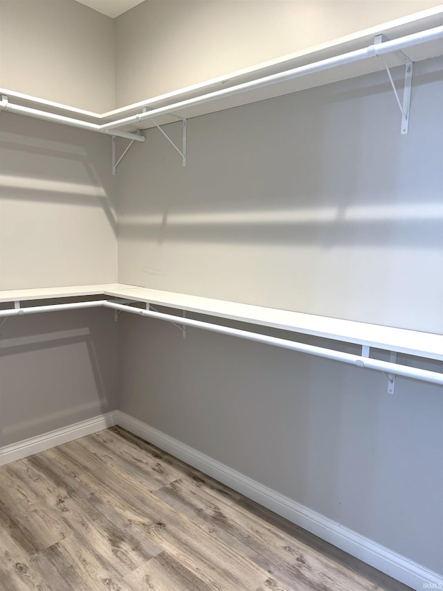 walk in closet featuring hardwood / wood-style flooring