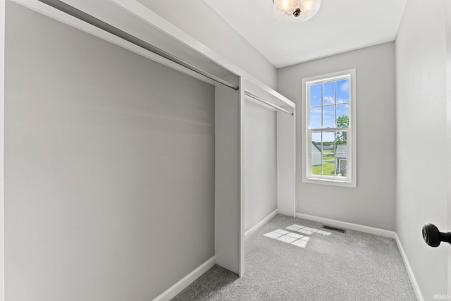 walk in closet with carpet floors