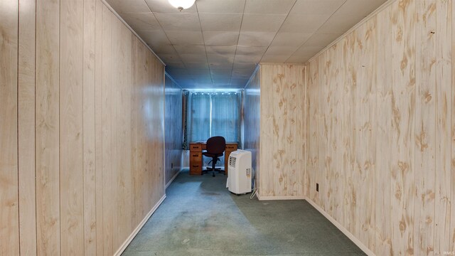 spare room featuring wooden walls