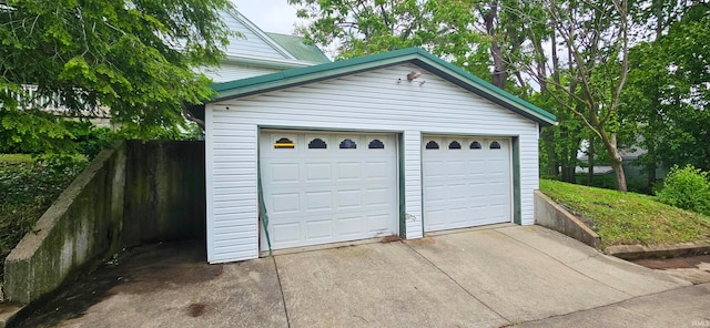 view of garage