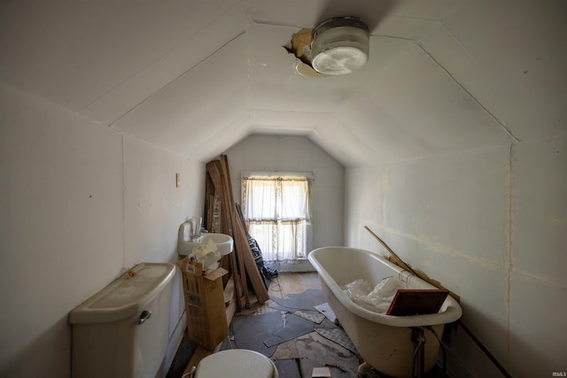 bonus room with vaulted ceiling