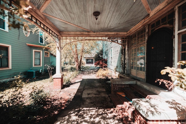 view of patio featuring central AC unit