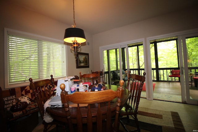 view of dining area