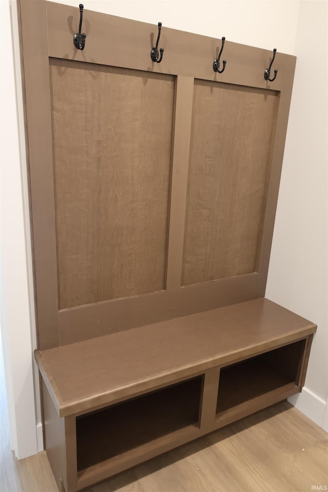 mudroom featuring light hardwood / wood-style flooring