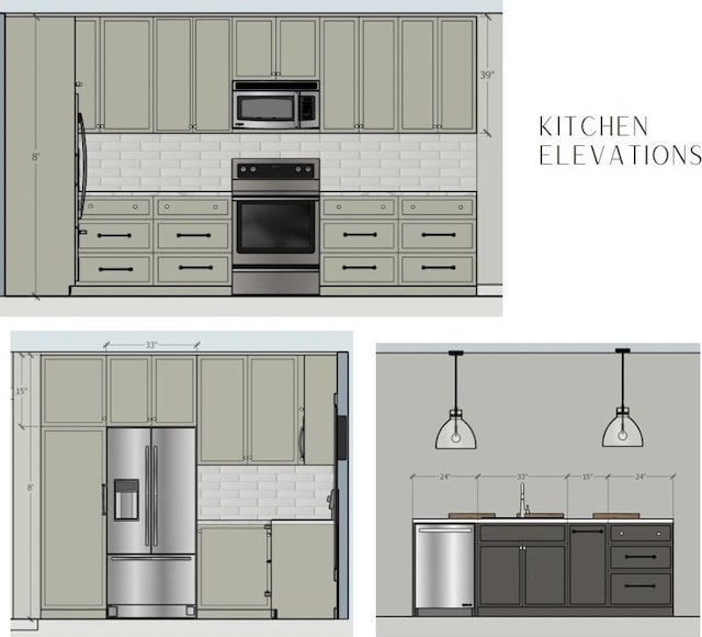 kitchen featuring pendant lighting and stainless steel appliances