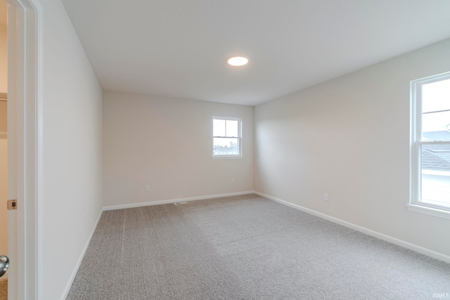 carpeted spare room with a wealth of natural light