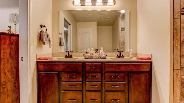 bathroom featuring dual bowl vanity