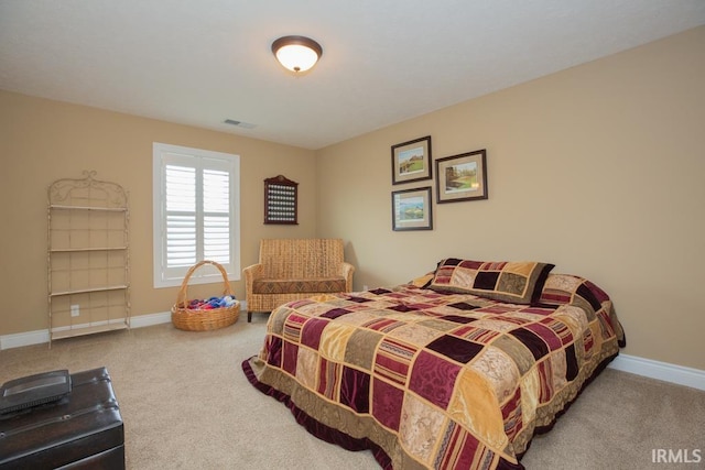 bedroom with carpet