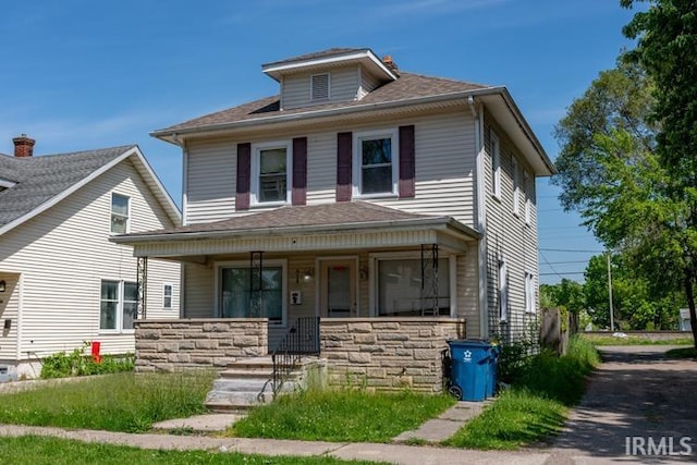 view of front of home with covered porch