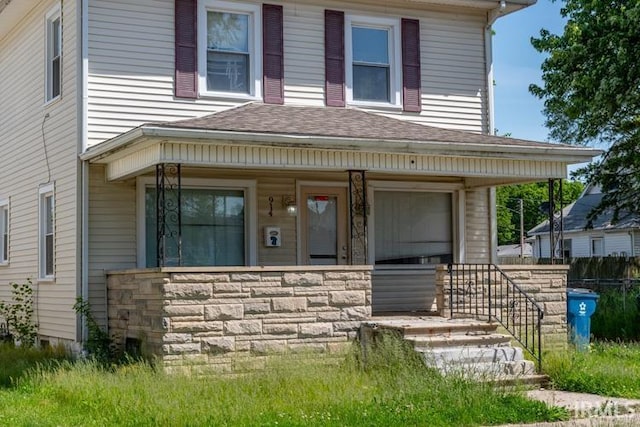 view of front of property with covered porch