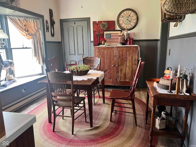 dining area featuring wood-type flooring