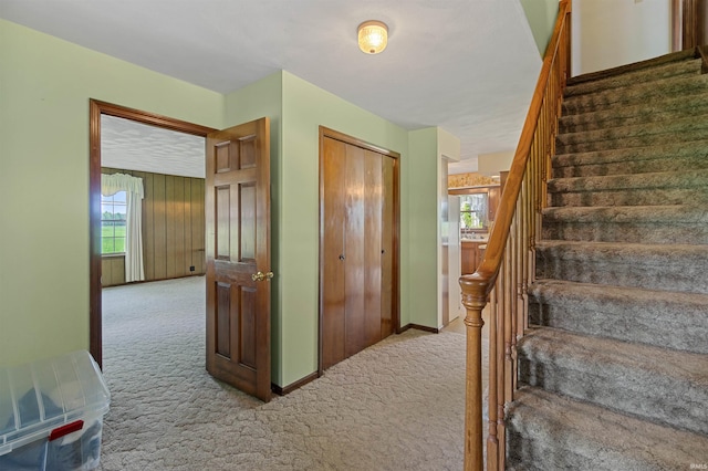 stairs with carpet floors